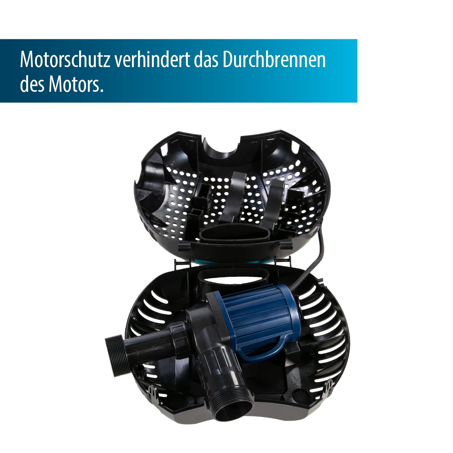 AquaForte O-Plus Vario 10.000 S, mit externer Steuerung, Durchfluss 6 bis 10 m3/ Stunde, Maximale Förderhöhe 5.5 m, 34-85 Watt, Zulauf 1½ zoll + 2 zoll, Ablauf 2 zoll, mit Trockenlaufschutz