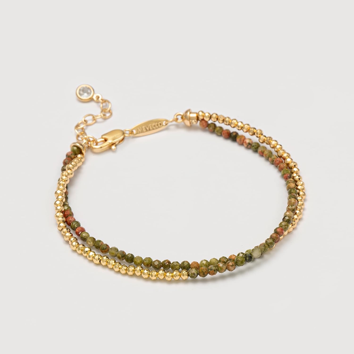 MEVECCO Bead Bracelet for Women Layered Stone Mixed Bracelets 18K Gold Plated Handmade Custom Beaded Charm Chain Bracelet Stack Jewelry Gifts - Image 7