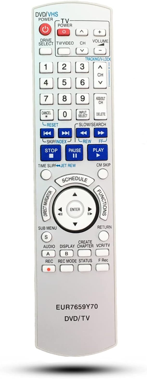 Replacement Remote Control Compatible for Panasonic DVD Recorder VCR VCRDMR-ES45 DMRES35V DMRES35V DMRES45V DMRES35 DMRES46 DMRES45 DMR-ES45VS