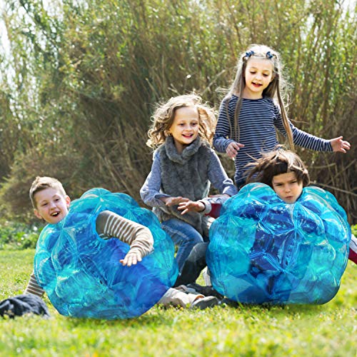 Sumo Bumper Balls, Theefun 2 Pack Inflatable Body Bubble Soccer Ball, 36inch Durable PVC Vinyl Bopper Toys for Kids and Adults Physical Outdoor Active Play, Blue - Thumbnail 2