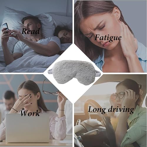 Miniatura 4 de AKOAK Paquete de 1 máscara de ojos de felpa para dormir, suave y cómoda, transpirable que bloquea la luz, protector de sueño, adecuado para adultos,