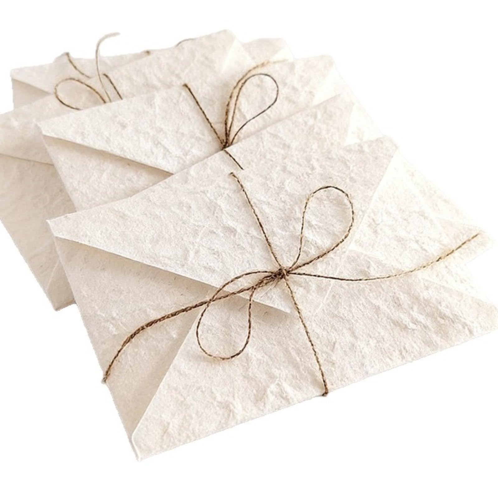 12 Pack Textured Wedding Envelopes with Hemp Twine