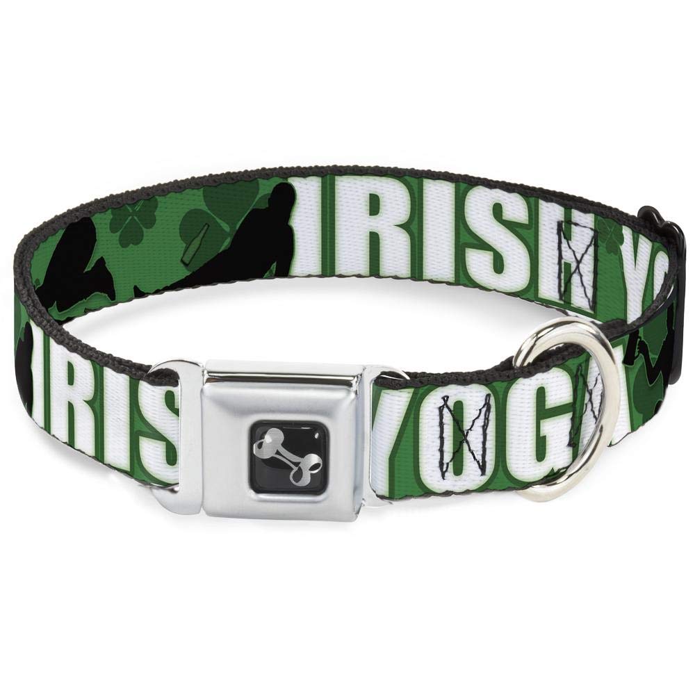Collier de chien en forme d'os Buckle Down en nylon haute densité vert et noir