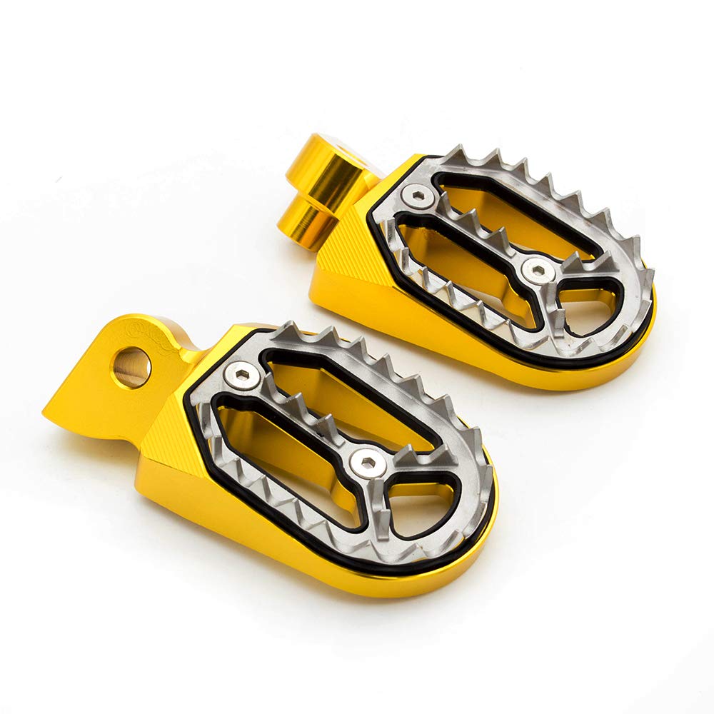 Dirt Bike Foot Pegs CNC Motorcycle Footpegs Footrest Pedals Rests for YZ65 YZ85 YZ125 YZ250 YZ250F YZ426F YZ450F YZ125X YZ250F YZ250FX YZ450FX WR250F WR400F WR426F WR450F Gold