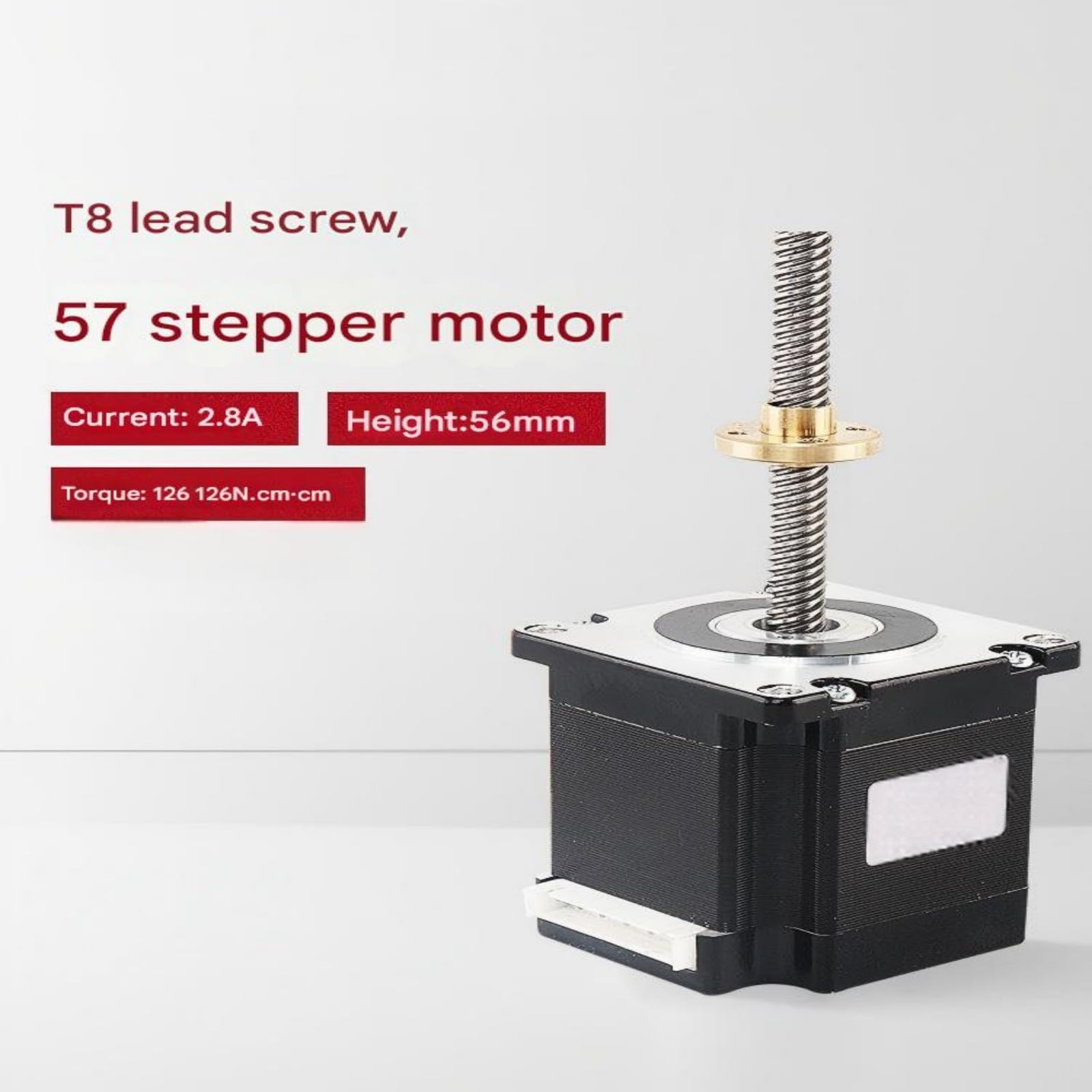 NEMA23 Linearer T8-Schraubenschrittmotor 56 mm 304-Edelstahlschraube Schrittmotor(Height 56mm 4 Screw Lead)