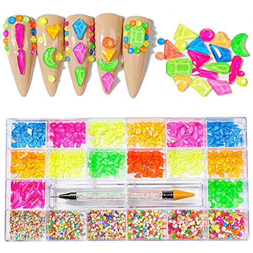 Nail Rhinestones Kit for Nails, 7900 Pieces Nail Jewels Glass Crystal Stones AB Shine Nail Accessories, 3D Gems Rhinestone Nail Supplies for Crafts Nail Face Beauty Makeup DIY (I)