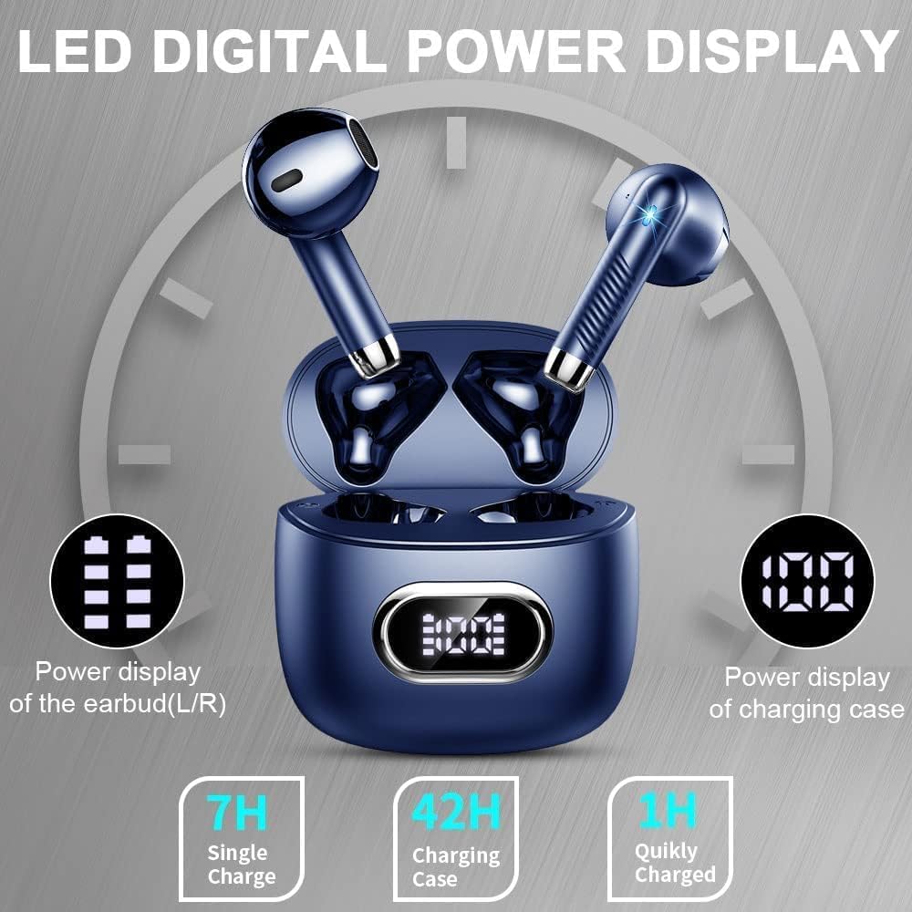 Drsaec Ecouteurs Bluetooth sans Fil, Écouteurs Bluetooth 5.3, 2026 Écouteurs sans Fil avec 4 ENC Réduction de Bruit Mic, IP7 Étanches Oreillette Bluetooth 50H Stéréo USB-C pour iOS/Android