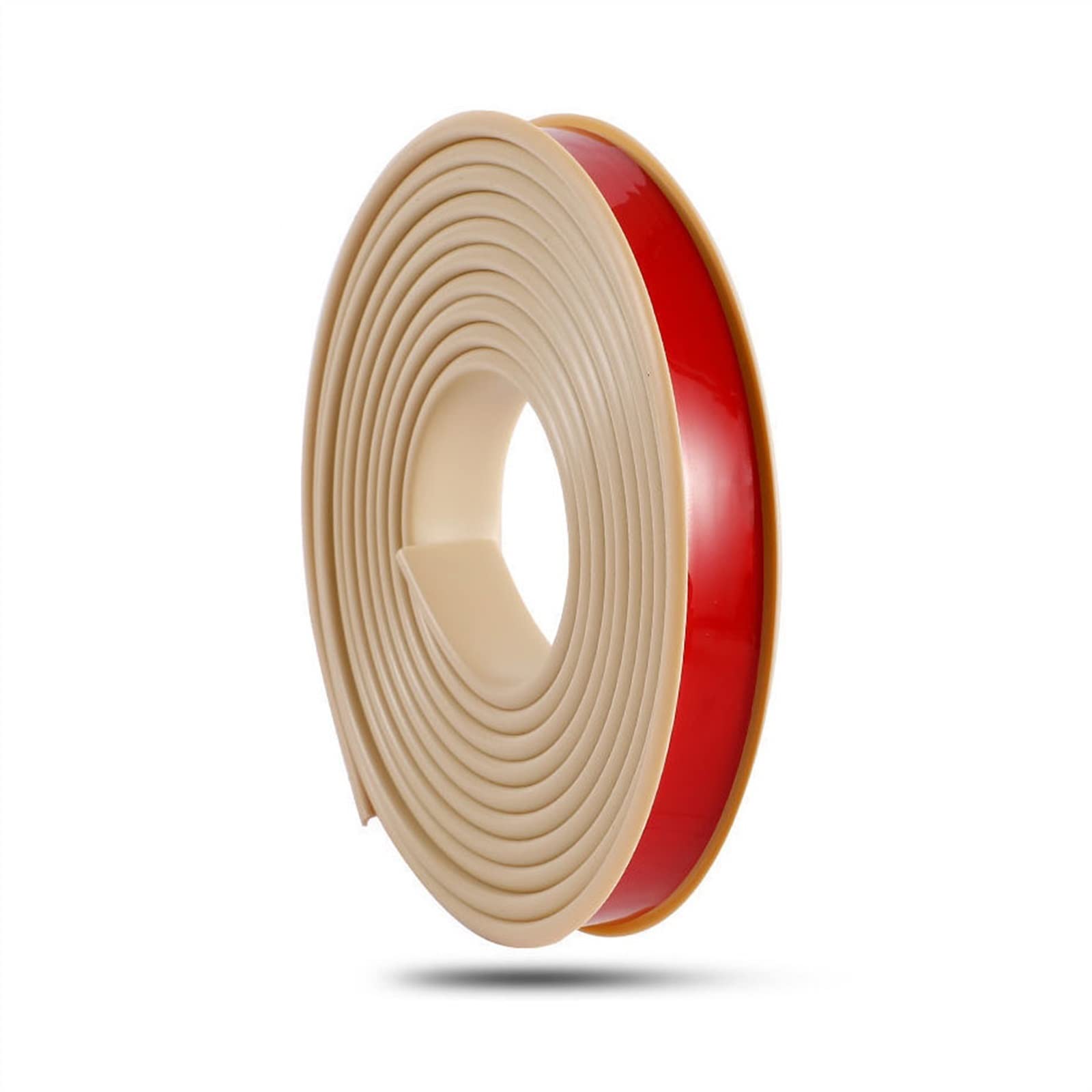 8m U Shape Self Adhesive Veneer Edge Banding, Flexible Self-Adhesive Soft TPE Edge Tape,Flexible Furniture Edge Trim,Wooden Board Edging Strips for Cabinet Repair Furniture Restoration- Beige,12mm — image 1
