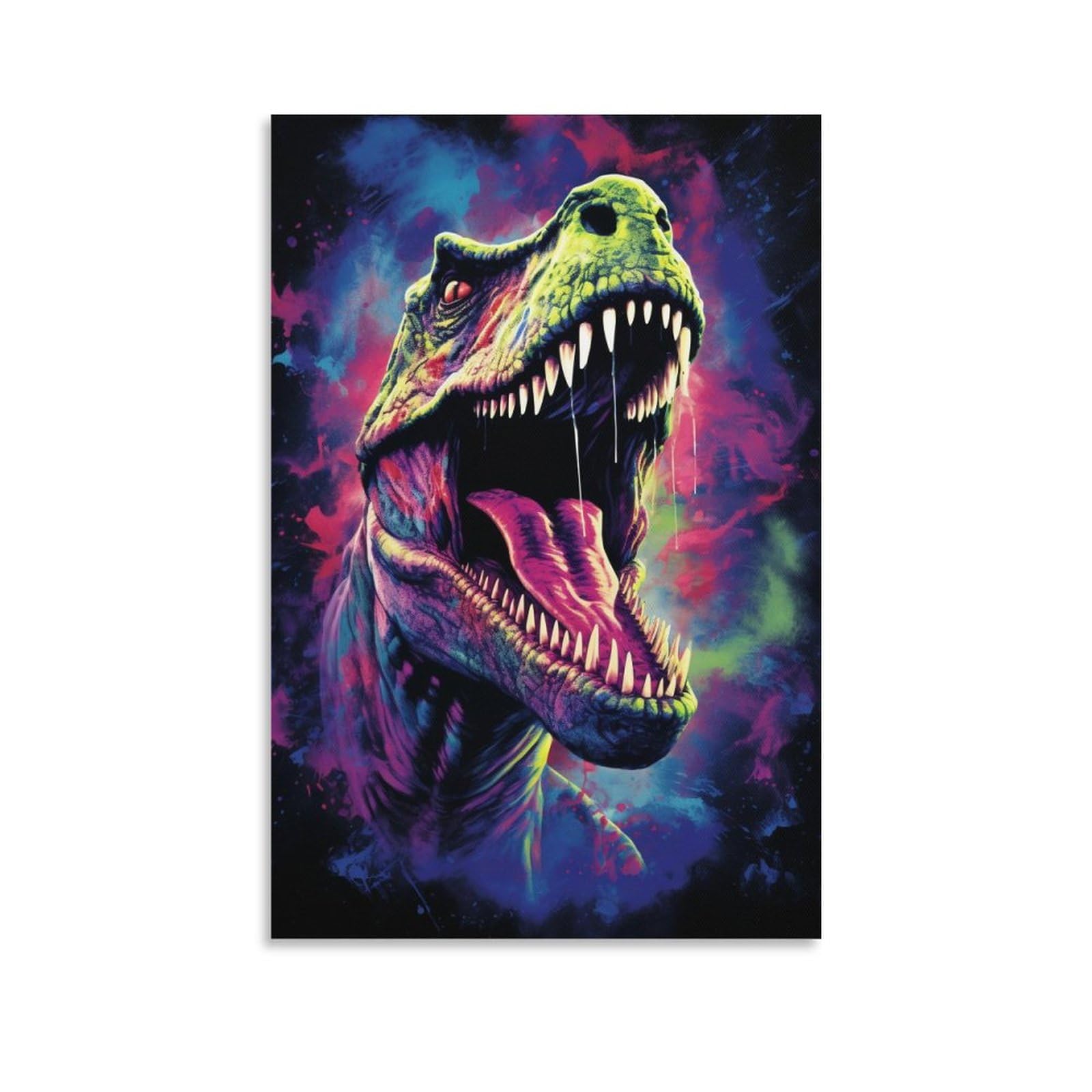 AYAROS Fantasy Dinosaurs Canvas Wall Art for Bedroom Cool Ancient Animals Wall Decor Poster for Room Aesthetic Unframed 12x18 inch
