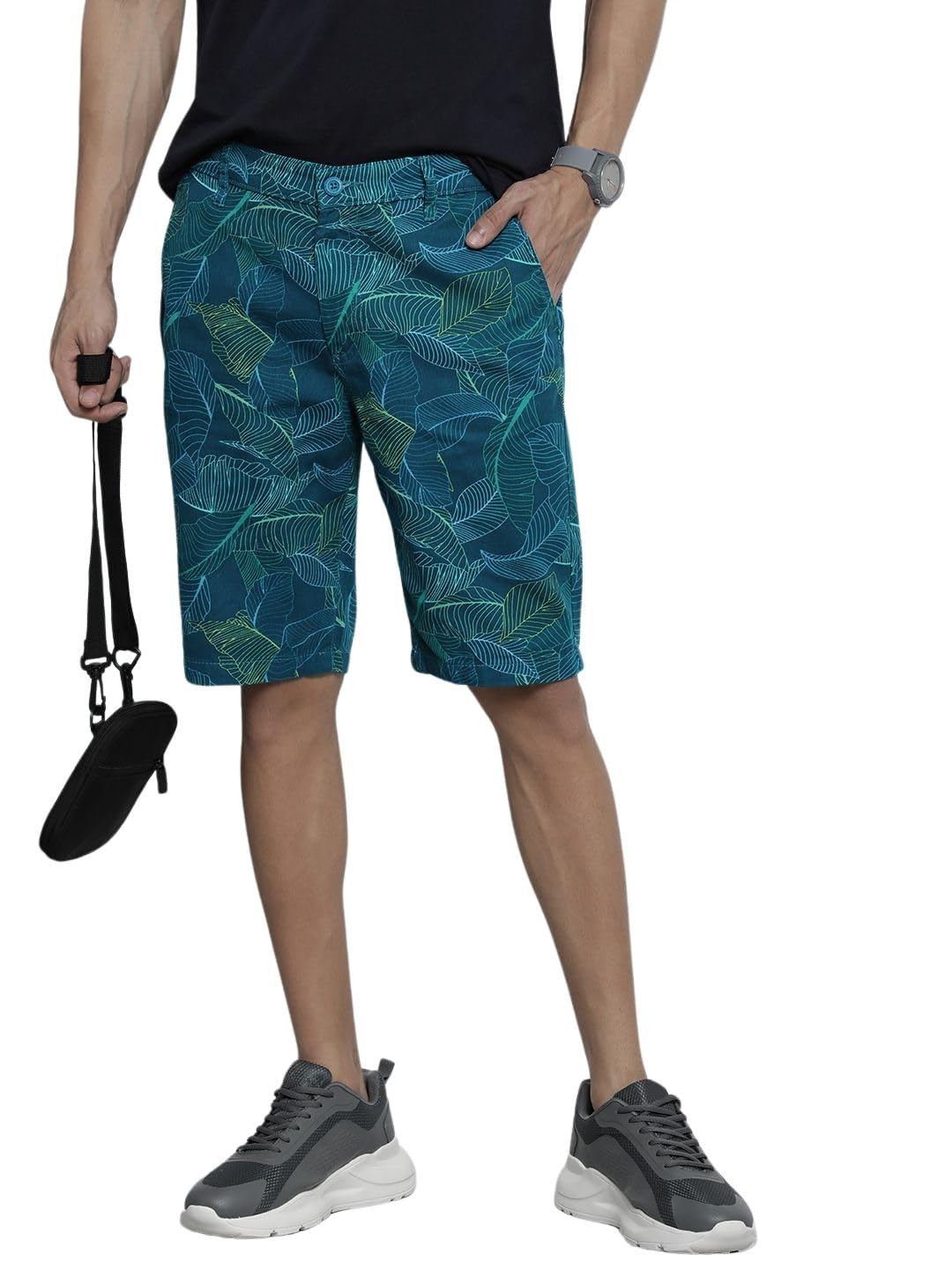 the indian garage co Men Slim Fit Printed Mid-Rise Shorts-picture-24
