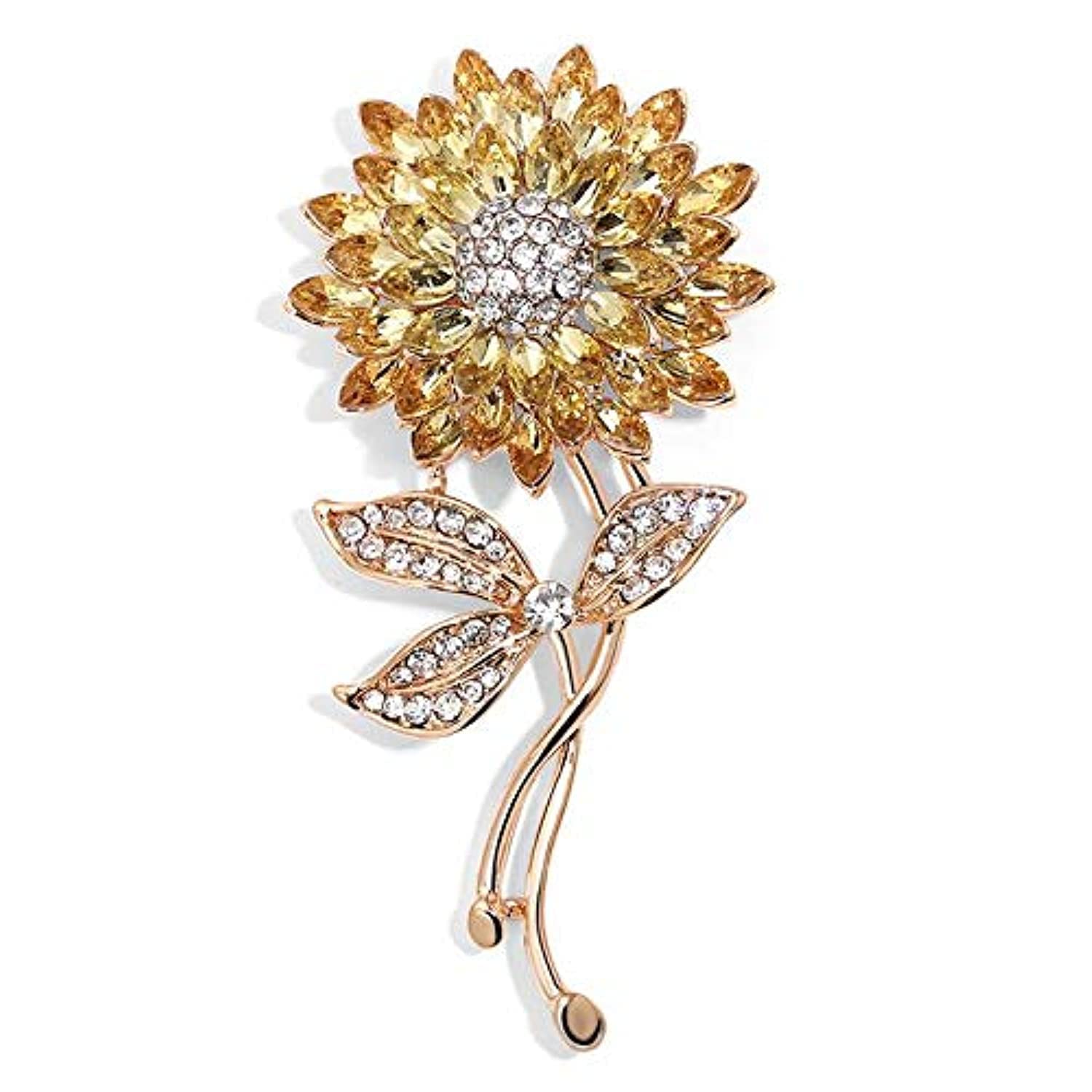 YouBella Jewellery Latest Stylish Crystal Flower Unisex Brooch for Women/Girls/Men (Yellow) (B07SMZJBGP) Amazon Price History, Amazon Price Tracker