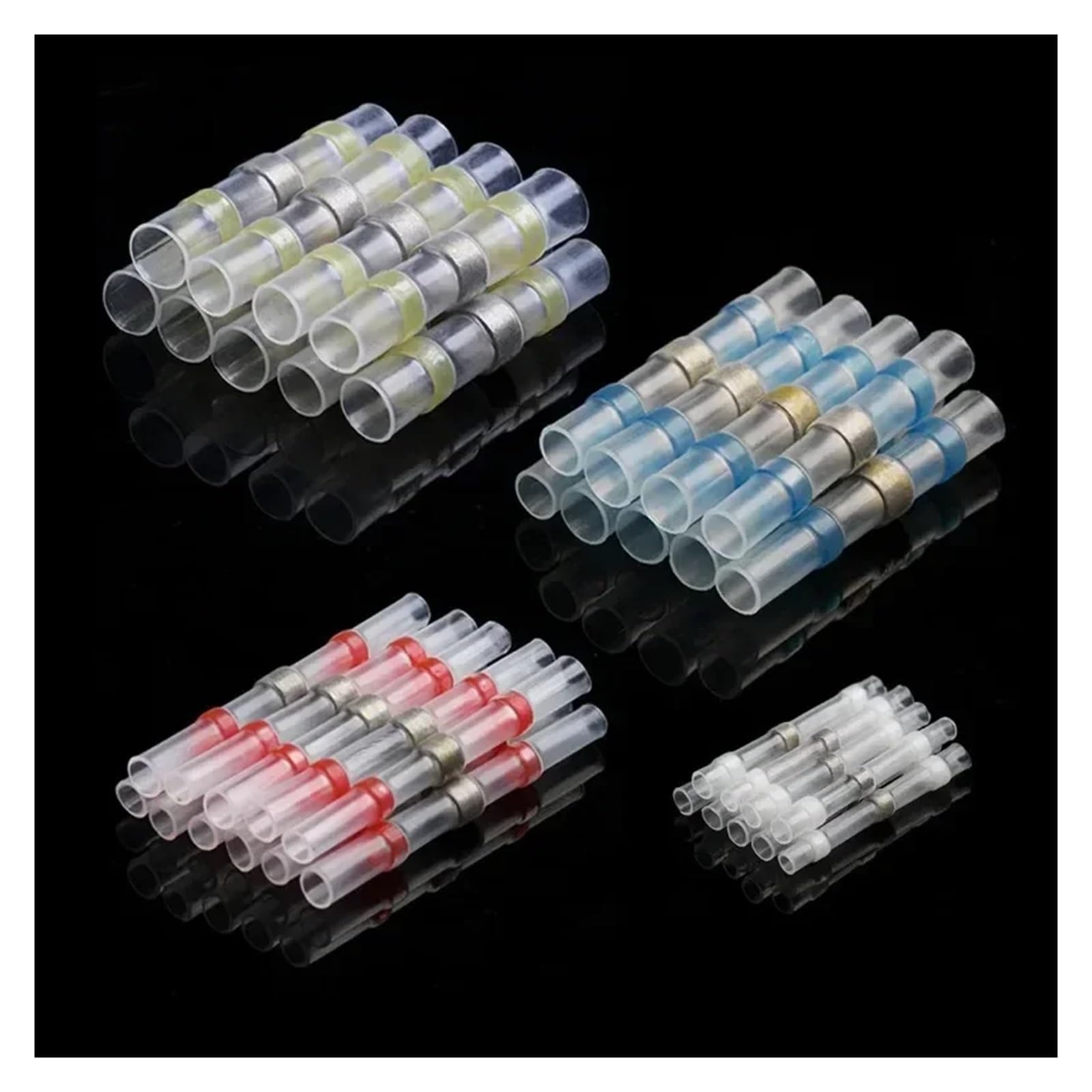 UYCUODLUY 100pcs Solder Seal Wire Connectors Heat Shrink Insulated Electrical Butt Splice Connector Terminals