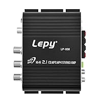 Vista 7 de GOWENIC Amplificador estéreo de potencia, amplificador digital Mini HiFi 2.1, 2 canales, 14.4V DC, negro