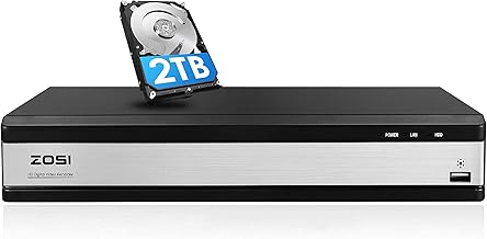 ZOSI DVR for Security Camera,H.265+ Full 1080P Video Recorder with Remote View,Motion Detection,16 Channel Hybrid 4-in-1 Surveillance CCTV DVR for 960H,CVI,TVI,AHD Home Cameras System(2TB Hard Drive)