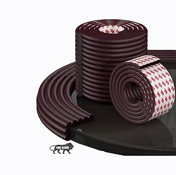 KIDS STATION™ Baby Proofing Edge Guard for Kids Safety, Minimal Wrinkle, Zero Damage to Furniture Upon Installation, Made in India Rubber Edge (2mts, W-Shape, Brown)
