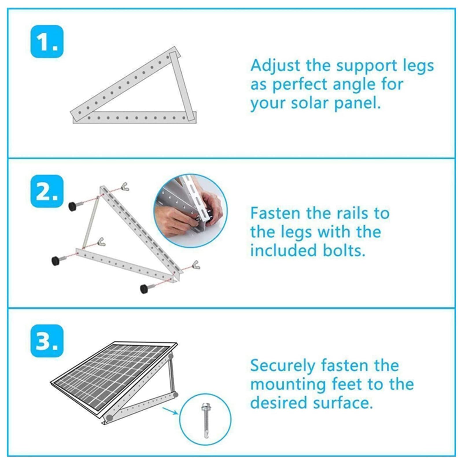 Staffa per pannello solare per moduli solari, staffe di montaggio per pannelli solari, lega di alluminio/angolo di supporto regolabile, kit di montaggio per supporto fotovoltaico per casa collegata a