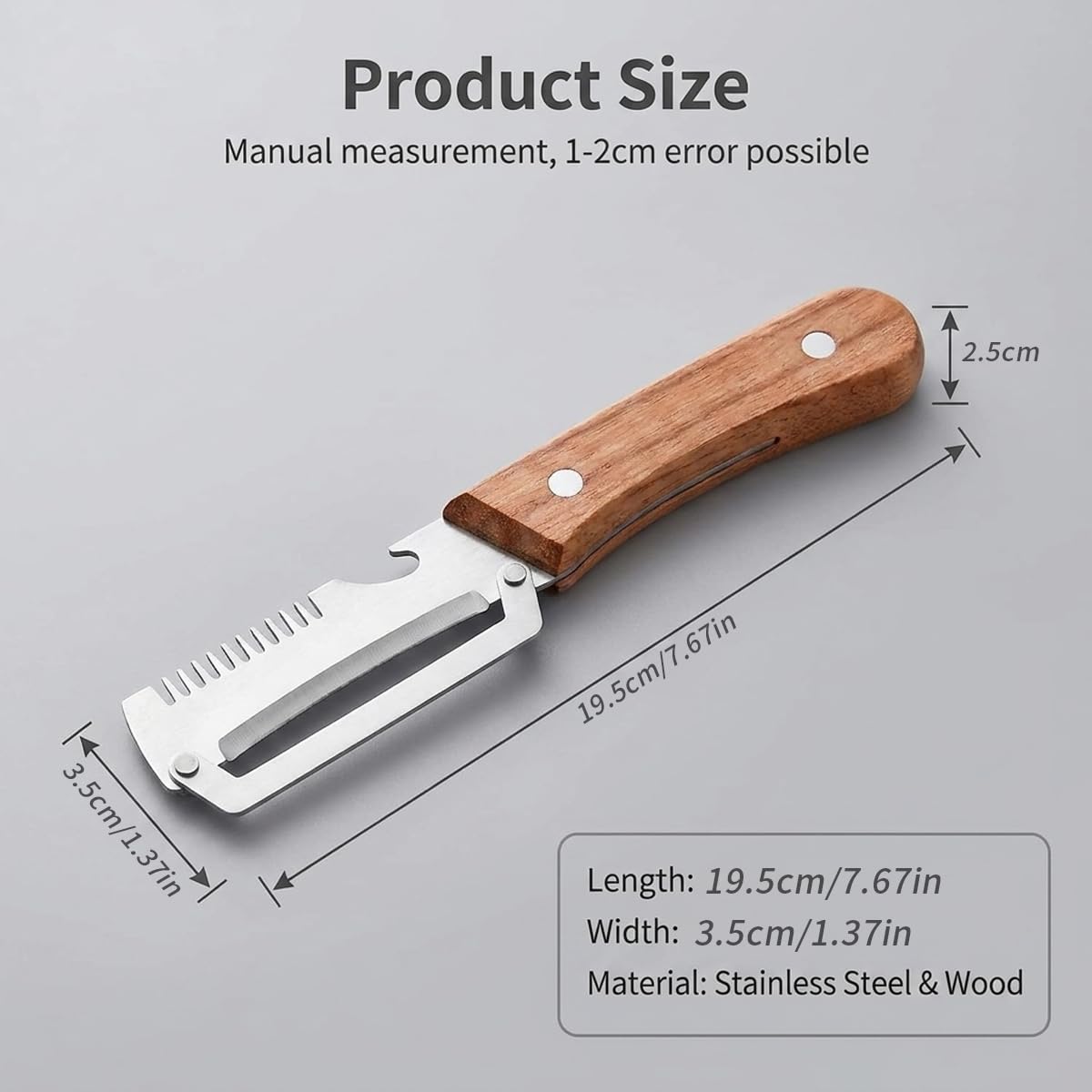 Vegetable Peeler for Kitchen – Multifunctional Stainless Steel Peeler with Wooden Handle & Bottle Opener, Durable for Fruits and Vegetables — view 8
