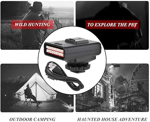 Miniatura 5 de Cámara infrarroja portátil de visión nocturna, 65.6 ft LN-3 de doble fila, 20 unidades, carga USB, luz infrarroja de visión nocturna, compatible con