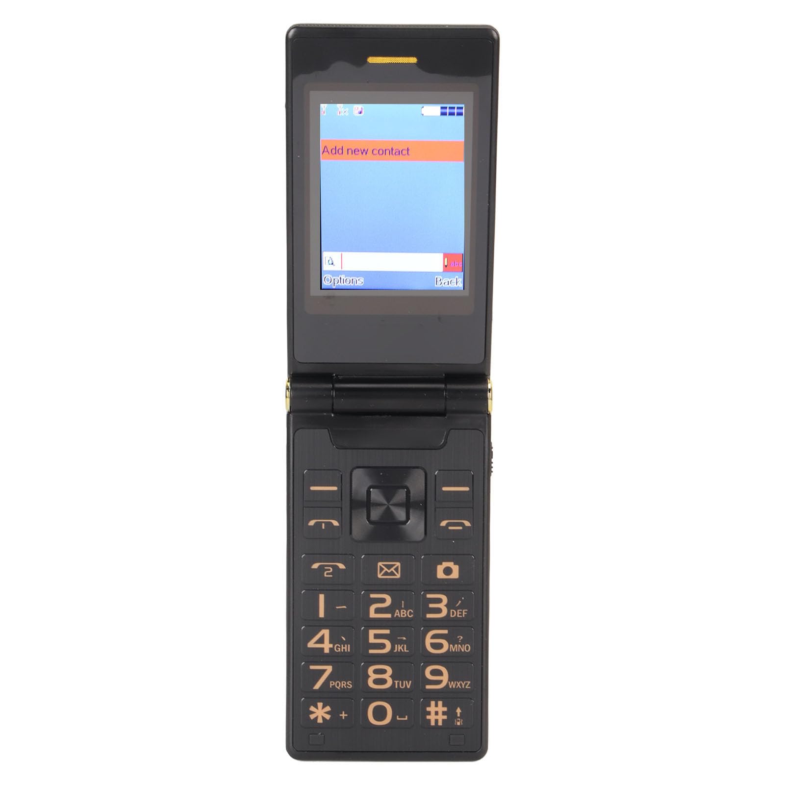Telefon Komórkowy M1 2G GSM z klapką dla Seniorów, Odblokowany Podwójny Ekran Dual SIM Duże Przyciski 2,4-calowy Telefon Komórkowy HD z Przyciskami SOS, latarką, podświetleniem.