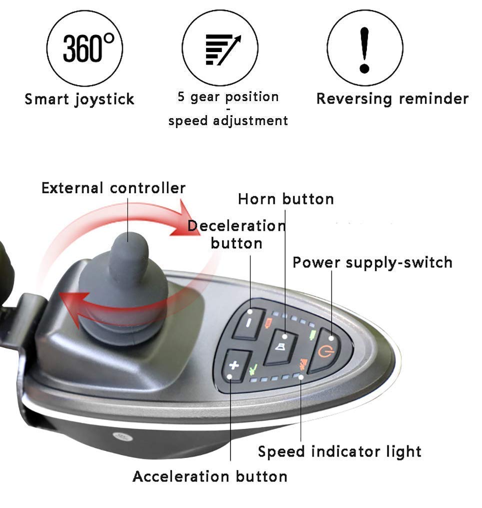 Sedia a rotelle elettrica Pieghevole Pieghevole Leggera per Anziani Anziani disabili Sedia a rotelle elettrica Pieghevole Automatica Intelligente 25 km / 25 km