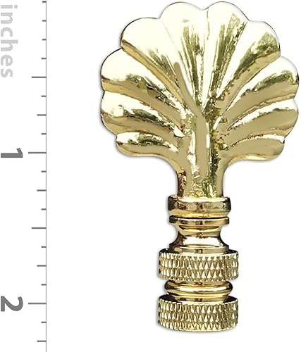 Miniatura 3 de Royal Designs Seashell - Juego de 2 remates de lámpara de 2.25 pulgadas para pantalla de lámpara, latón pulido