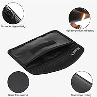 Vista 3 de Joyzan Bolsa de dinero a prueba de fuego, documento pequeña cartera sobre almacenamiento en efectivo a prueba de fuego resistente al fuego