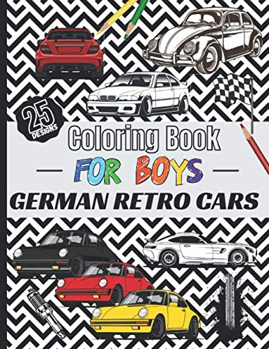 German Retro Cars coloring book – 25 designs for Boys: Retro car for boys, kids and adults | 25 beautiful pages to color. image 2