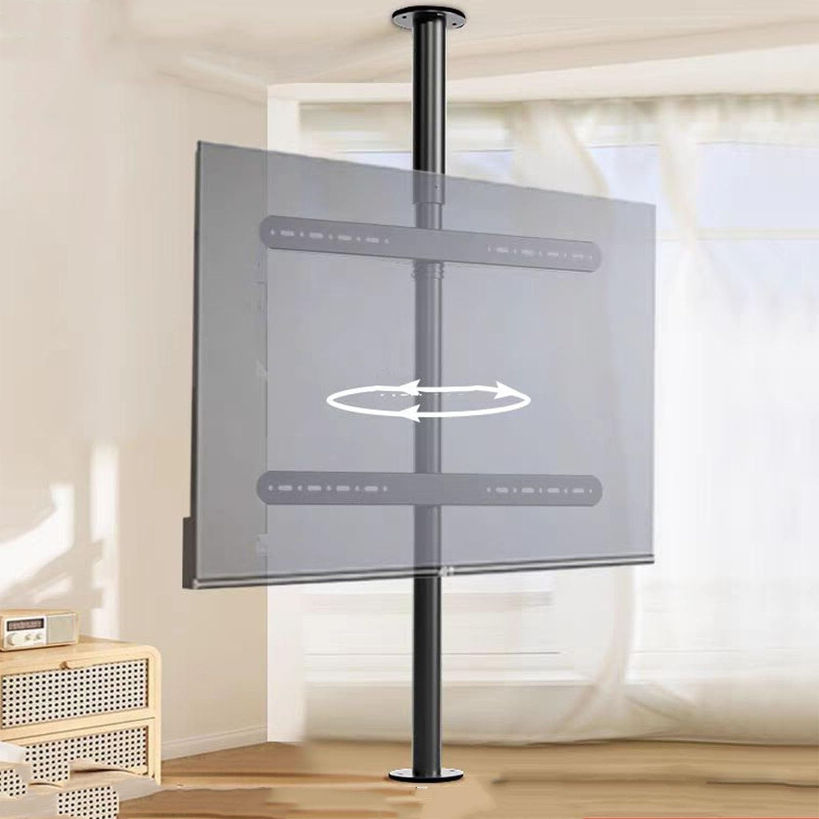 Soporte de Pared para TV LCD, Soporte Giratorio e inclinable Ajustable para Pantallas de 32 a 75 Pulgadas (110 a 135 cm), Resistente Soporte Flotante para TV con Base giratoria