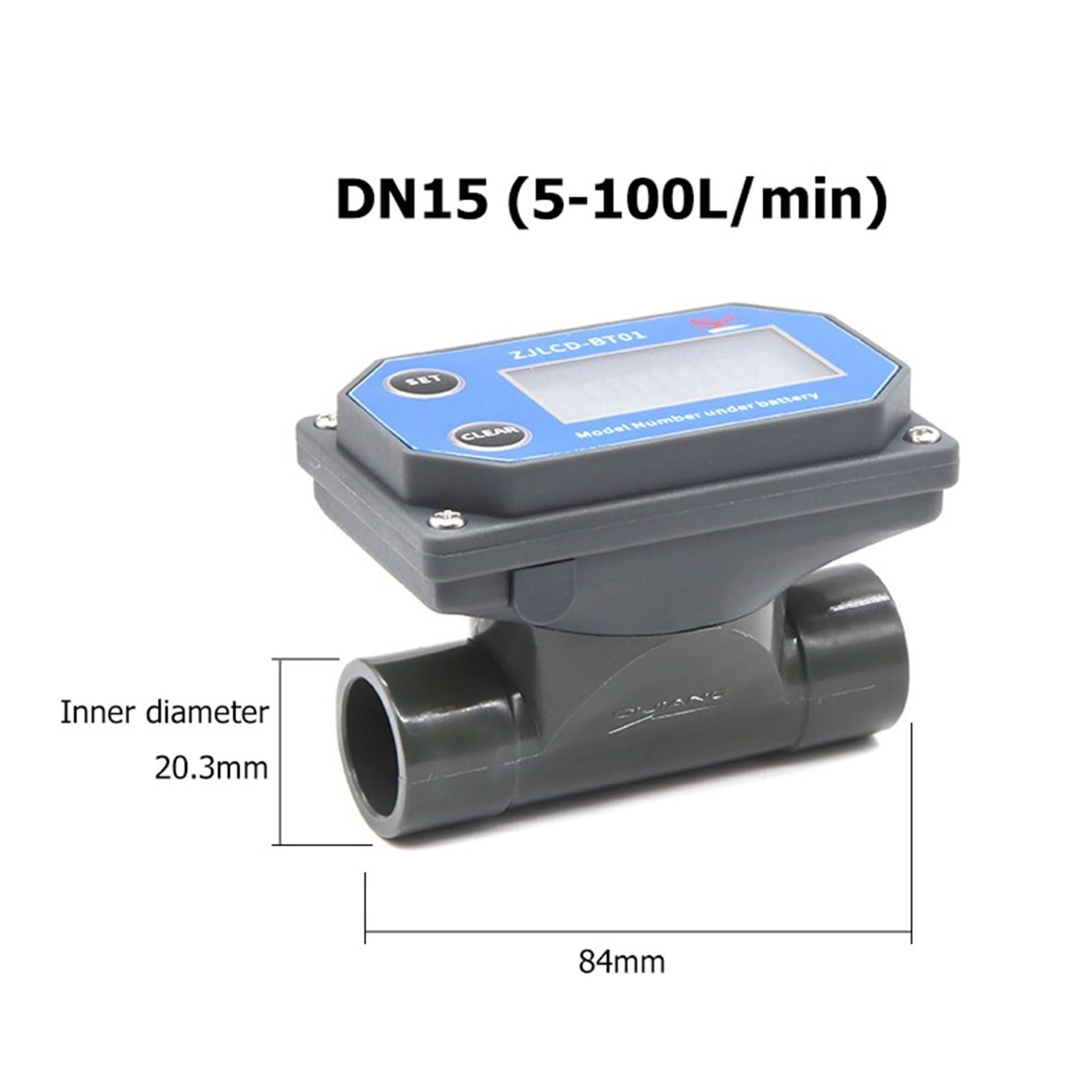 Medidor de caudal de agua, Medidor De Flujo, DN15-DN80 Con Pantalla Digital Batería(DN15)