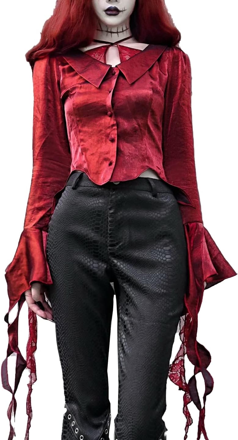 BLOODSUPPLY Interview with The Vampire Darkness Gothic red v-Neck Shirt top