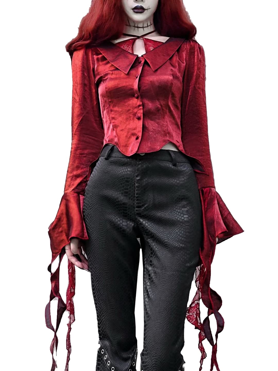 BLOODSUPPLY Interview with The Vampire Darkness Gothic red v-Neck Shirt top