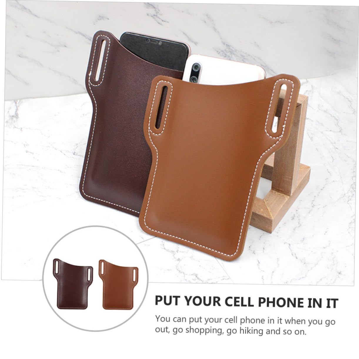 2 Stück Pu Gürteltaschen für Handy, Schutzhülle für Unterwegs