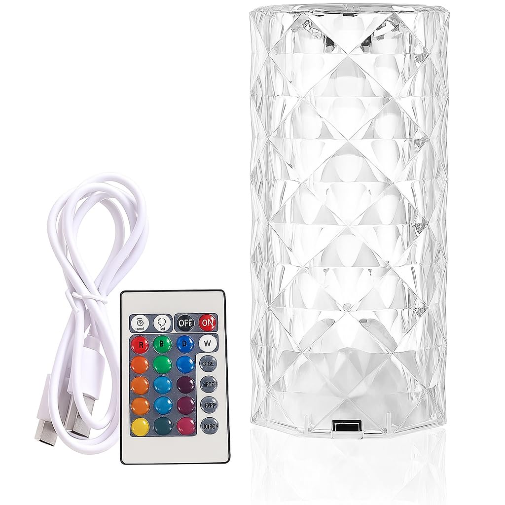 Sponsored Ad – Fitto Crystal Diamond Desk Lamp - 16 Color Changing LED, USB Rechargeable, Touch Control, Decorative Night Light for Home, Bedroom, Office, Ambient Lighting - Elegant Modern Design