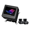 ASUS ROG Ryujin III WB CPU water block with full colour 3.5 inch LCD screen, embedded VRM fan, 178 micro cooling fins and copper alloy cold plate cooling technology by Asetek, and ROG fittings, Black