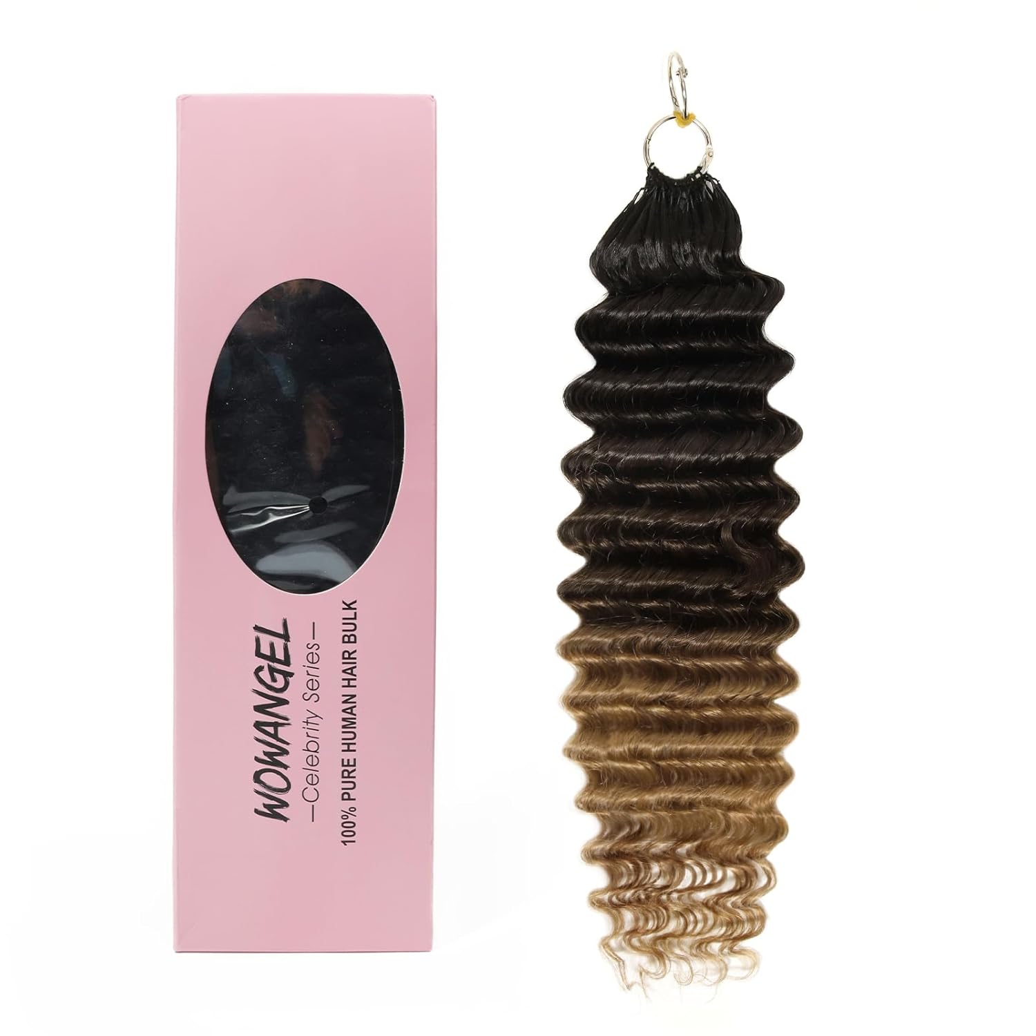 WOWANGEL Deep Wave Crochet Hair,Crochet Hair for Black Women,16 Inch 100% Human Hair Feather Crochet Braids Knotless Pre-Separated Extensions, (1BT27, 40g)