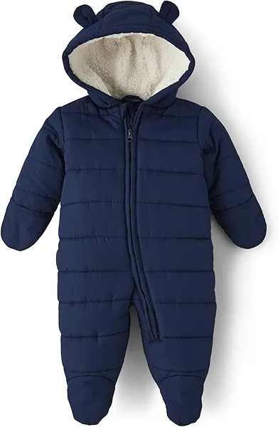 The Children's Place Unisex-Baby And Newborn Fleece Hoodie Zip-front Snowsuit Bunting