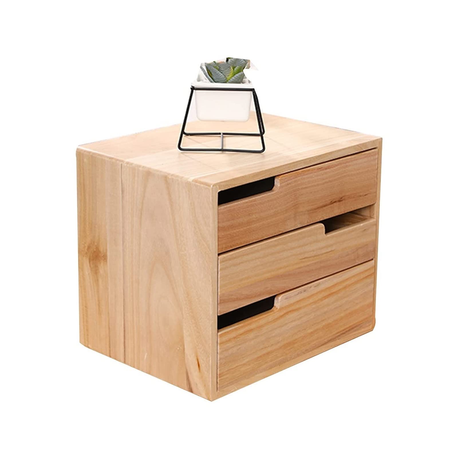 YNIYUJKL Solid Wood Desktop File Cabinet Organizer With Multi Drawer Storage Wooden A4 File/Jewelry/Cd Storage Box,B-3 layers