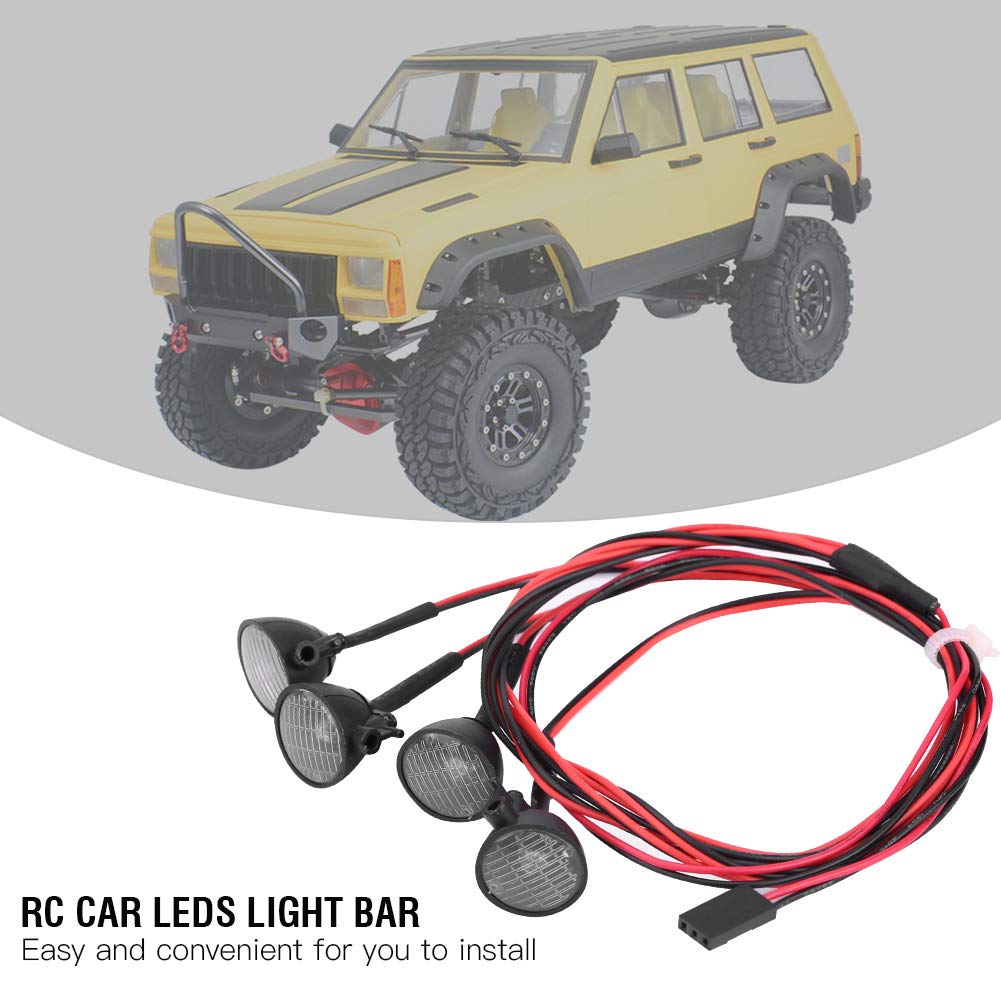 Dilwe RC Crawler LED Light Bar Roof Lights Akcesorium Lampa do Axial scx10 Traxxas -4 Car (biały)