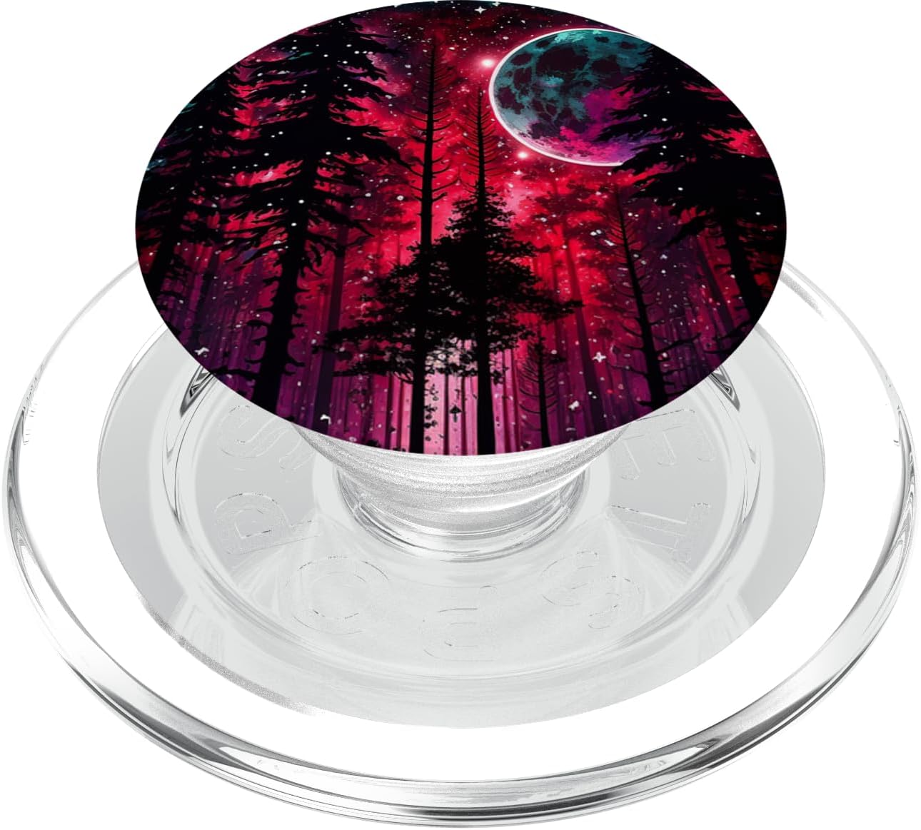 Red Purple Galaxy Moon Forest Stars for Men and Women PopSockets PopGrip for MagSafe