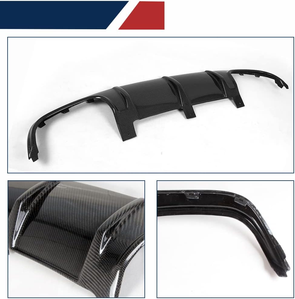 Carbon Fiber W204 Rear Diffuser for Mercedes Benz C Class W204 2008-2011 C250 C300 C350 Sport & C63 AMG Rear Bumper Lip Diffuser Dual Outlet(Quad Round Muffler Twin Out) (A Style)