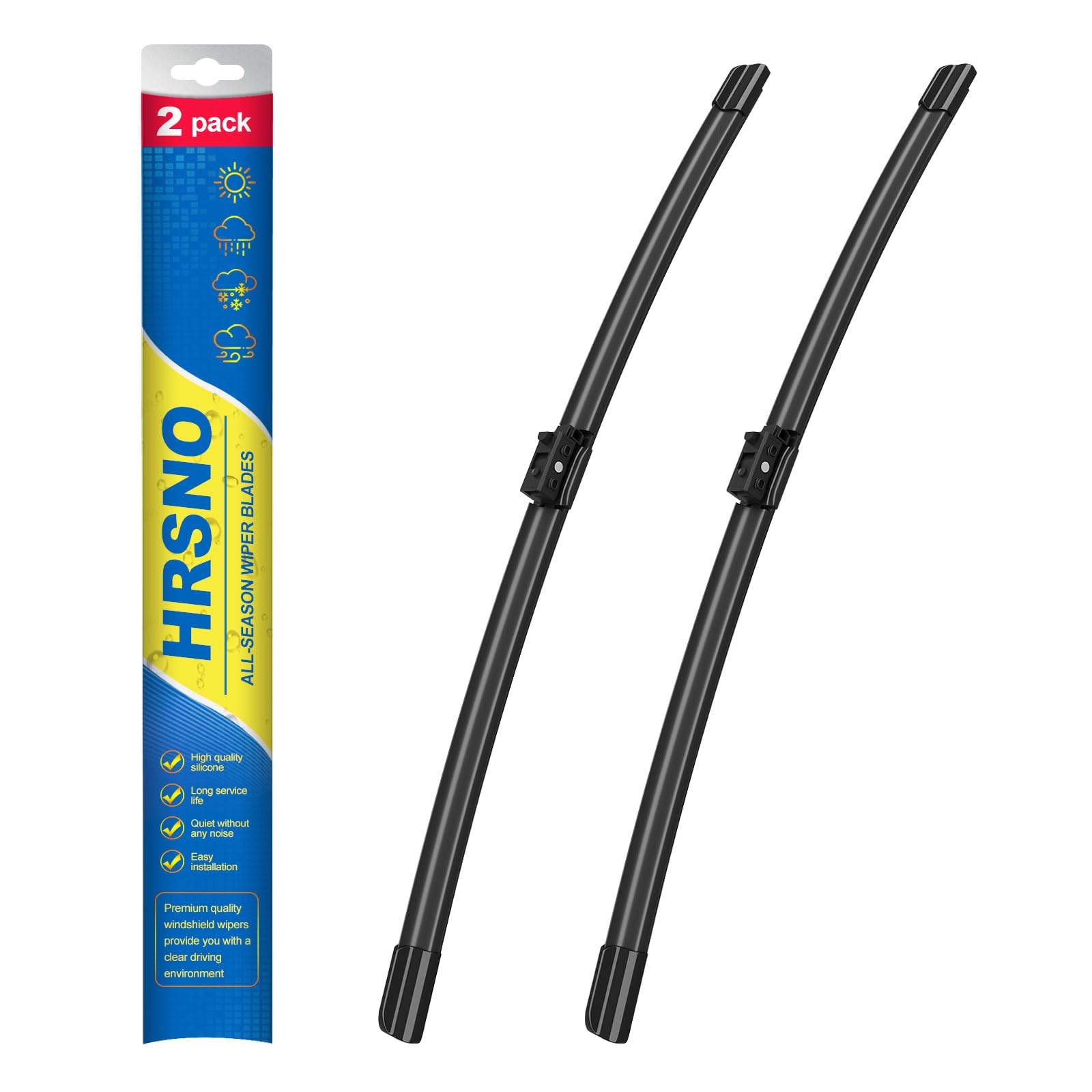 Quality All-Season Premium Windshield Wiper Blade Replacement For Mercedes-Benz C43 AMG C300 2016-2020, Easy For Installation 22"+22"(pack of 2)