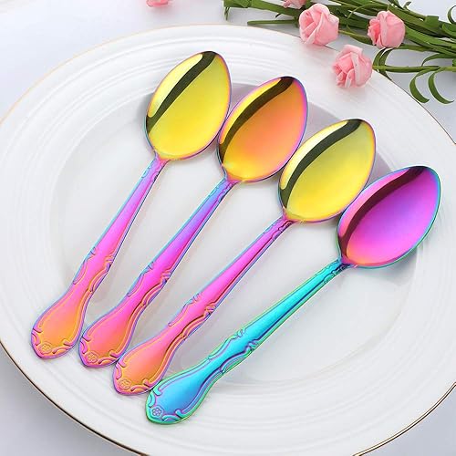 Miniatura 475 de Juego de 12 cucharas de café, mini cucharas de café, cucharas de espresso de acero inoxidable, cucharas pequeñas para postre, té, aperitivo, 4.6