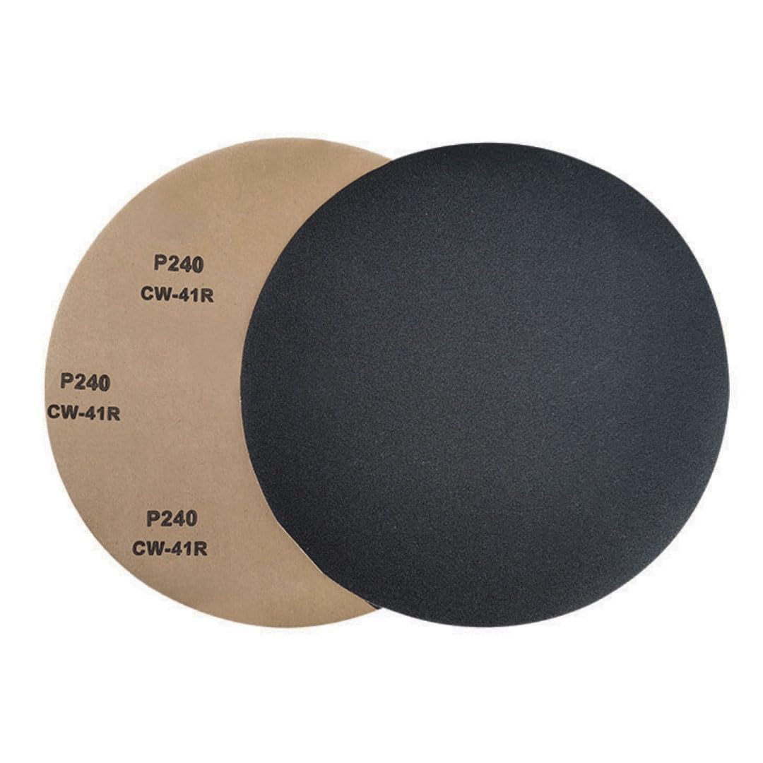 Carta vetrata al carburo di silicio, diametro 250 mm, 50 fogli rotondi for smerigliatura/lucidatura, for metallo, legno e materiali sintetici(With Adhesive 180mesh)