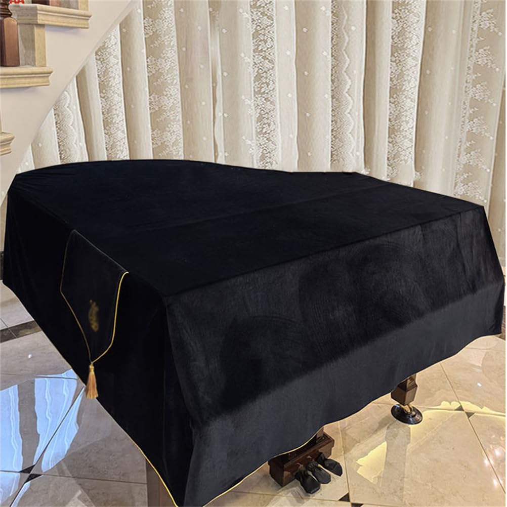 Copertura Antipolvere Personalizzata in Velluto di Lusso per Tastiera di Pianoforte a Coda, Copertura Protettiva Decorativa Antipolvere in Velluto Spesso per Pianoforte a Coda Completo, acce