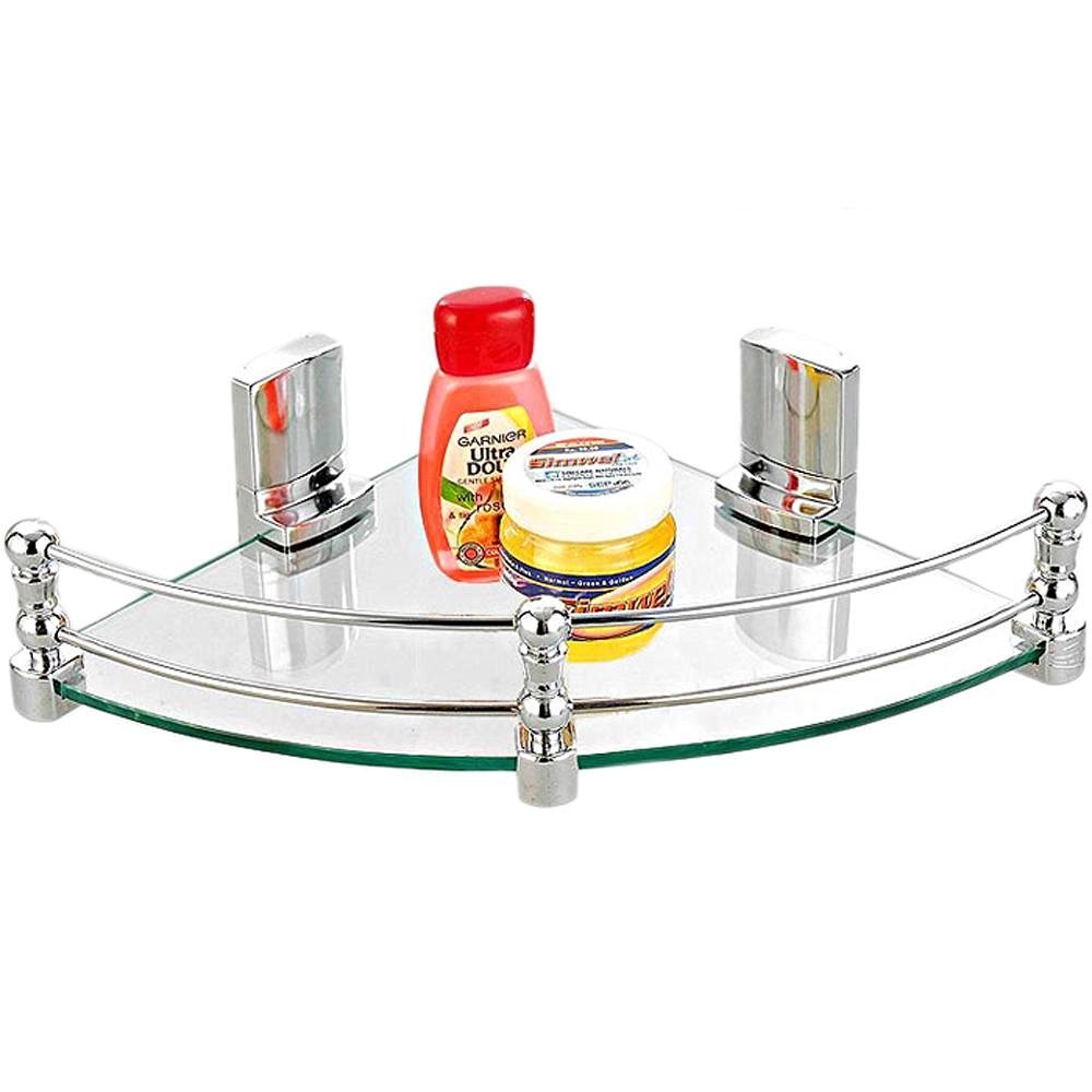 SBD Multi Purpose Glass Corner Shelf with Nano Wall Brackets (Size: 10" X 10" Inch) (B01M0MYVY2) Amazon Price History, Amazon Price Tracker