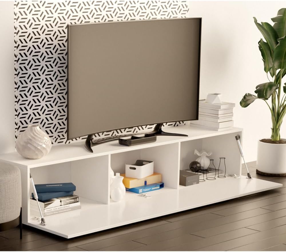 Stand TV Matt White 30x160 Easy Assembly - Dettaglio