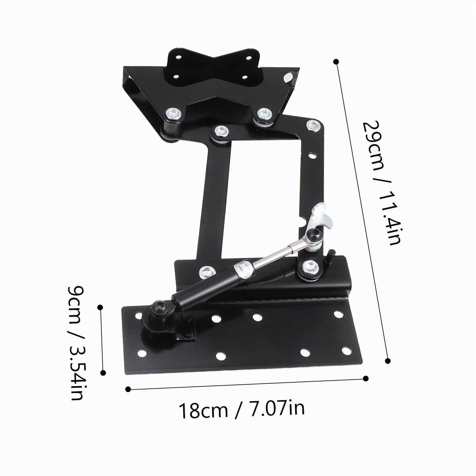 Mecanismo Hidráulico con Bisagra para Mesa Centro Elevable Marco Resistente con Amortiguador de Gas Multifuncional para Muebles Extensibles y Ahorro de Espacio