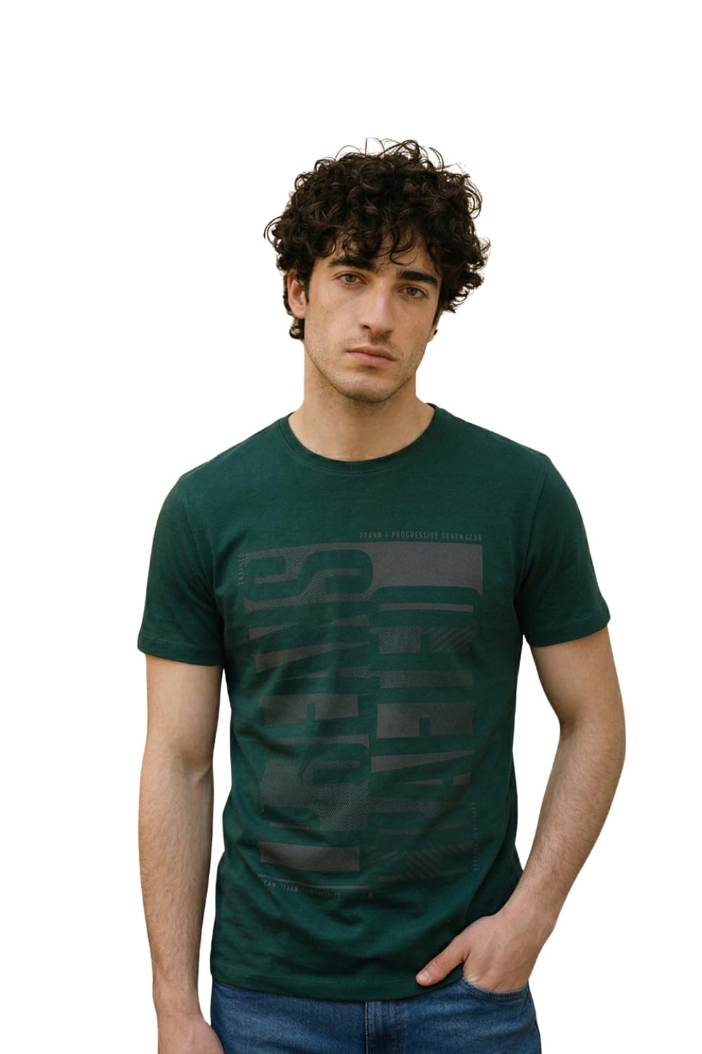 louis philippe Men's Graphic Print Slim Fit Crew Neck T-Shirt-picture-15
