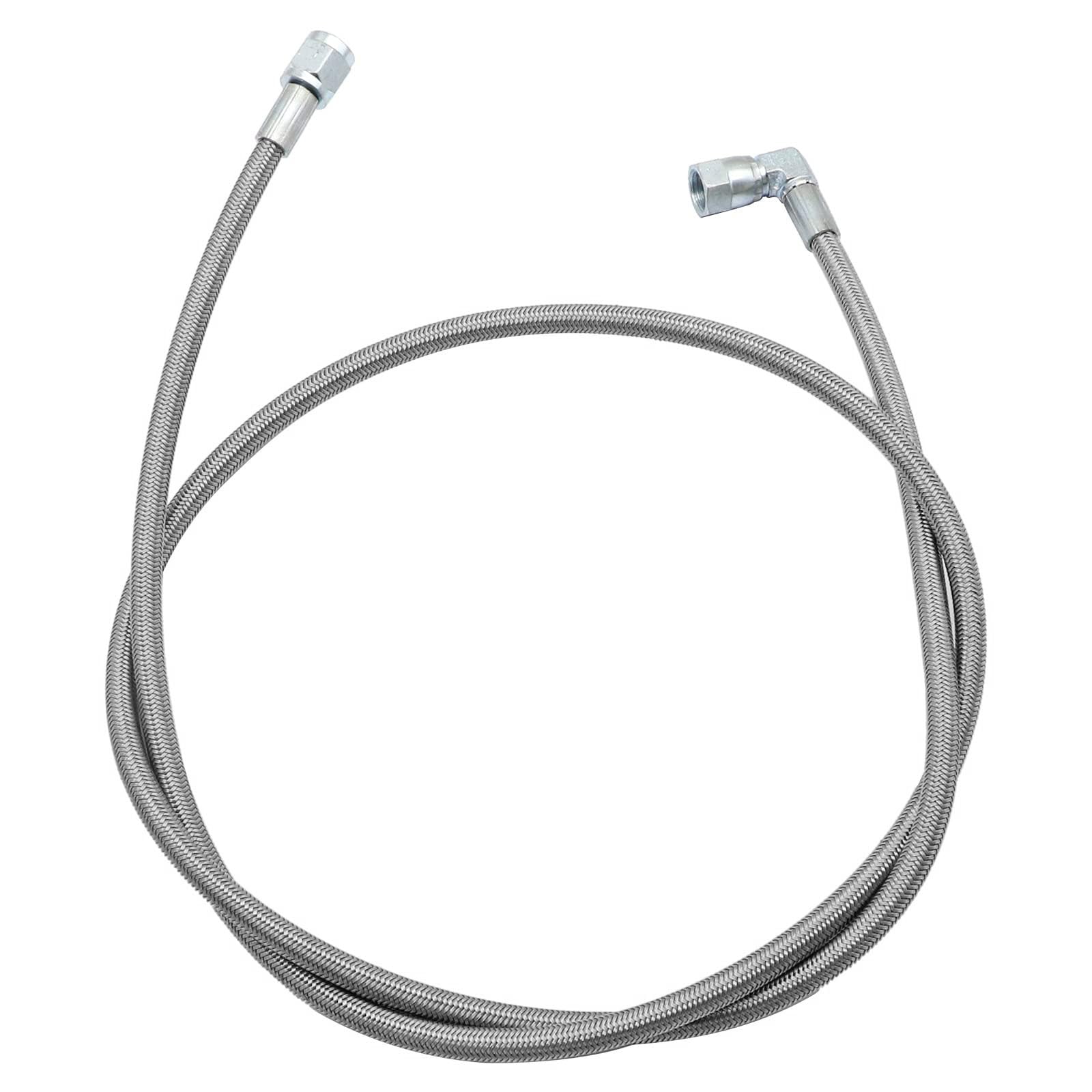 SecosAutoparts Turbo Oil Feed Line 48" Steel Braided 4AN 90 Degree Straight Hose End Pressure Stainless Remote 4 AN 551867