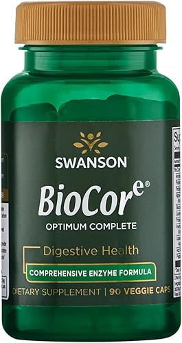 Swanson Biocore Optimum - Enzimas completas de espectro completo 90 cápsulas vegetales